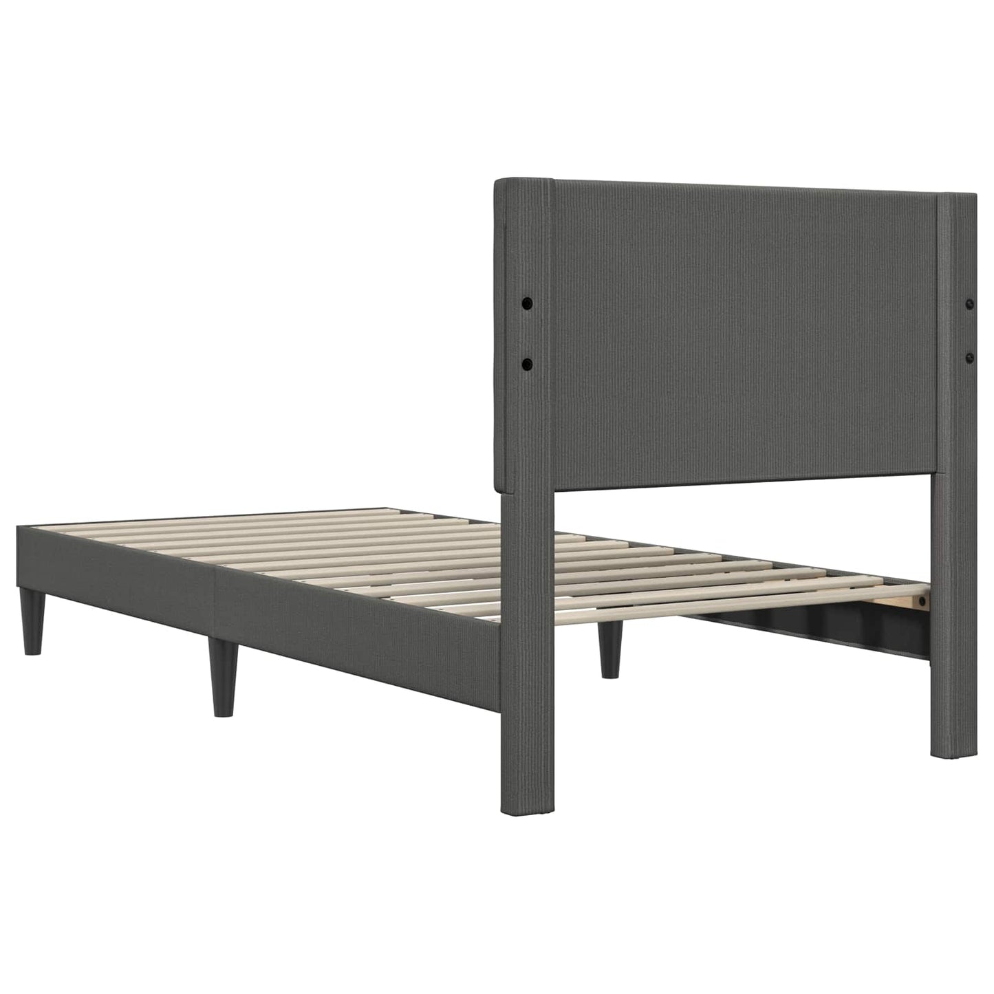 Struttura del letto Grigio Scuro 90 x 190 cm Tessuto in Cords | homemem39