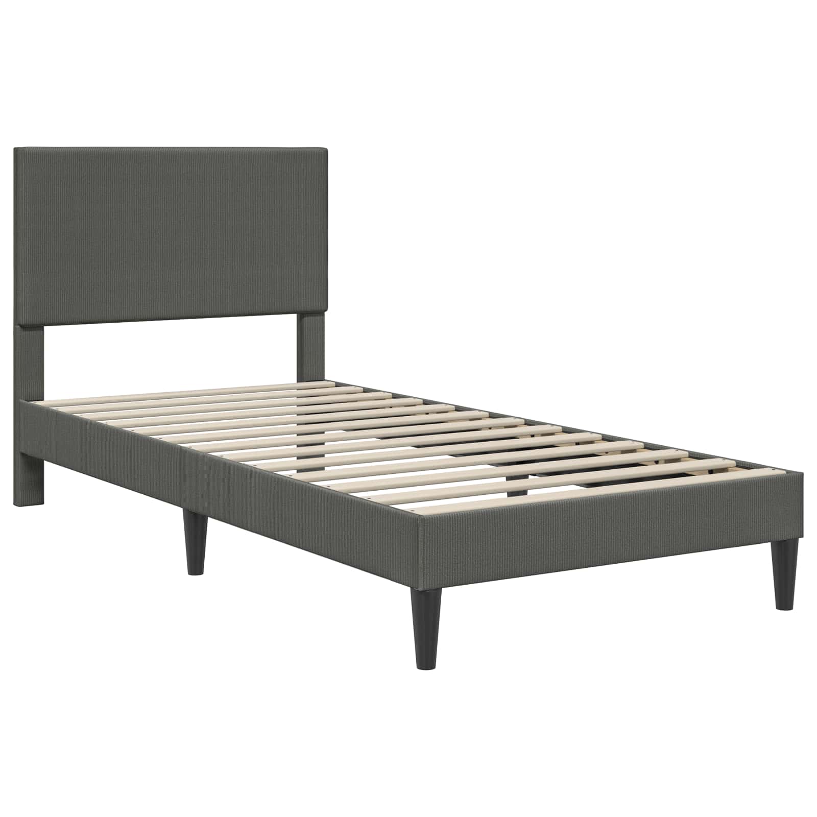 Struttura del letto Grigio Scuro 90 x 200 cm Tessuto in Cords | homemem39