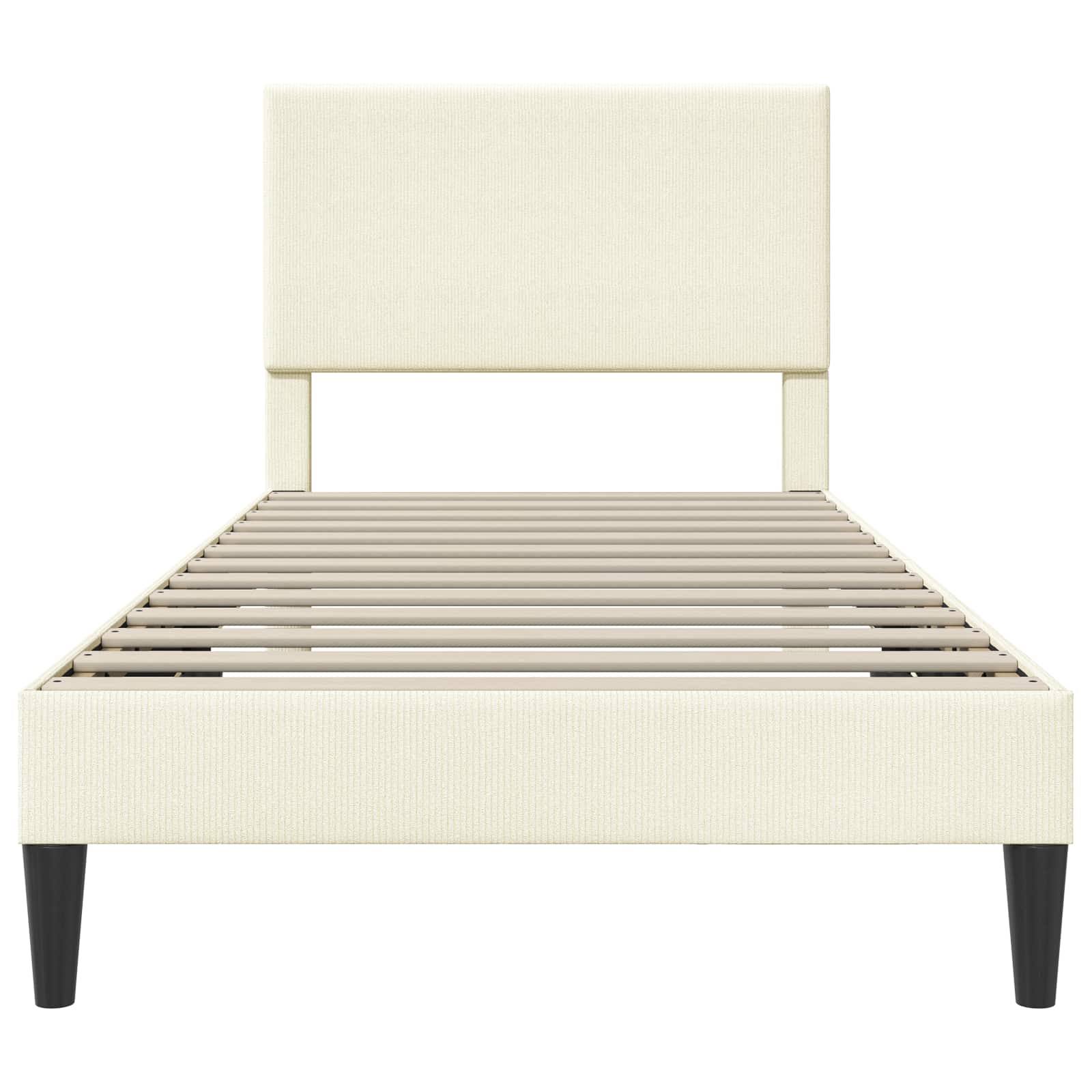 Struttura del letto Crema 90 x 200 cm Tessuto in Cords | homemem39