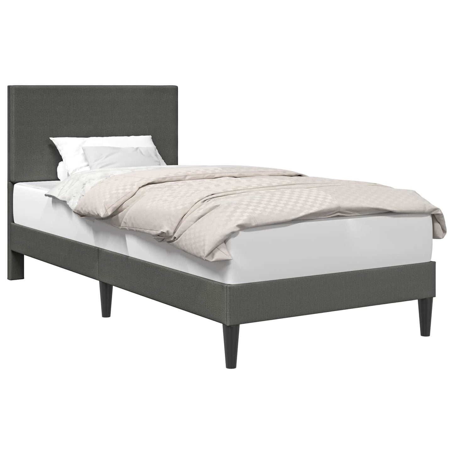 Struttura del letto Grigio Scuro 100 x 200 cm Tessuto in Cords | homemem39