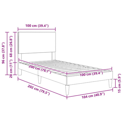 Struttura del letto Grigio Scuro 100 x 200 cm Tessuto in Cords | homemem39