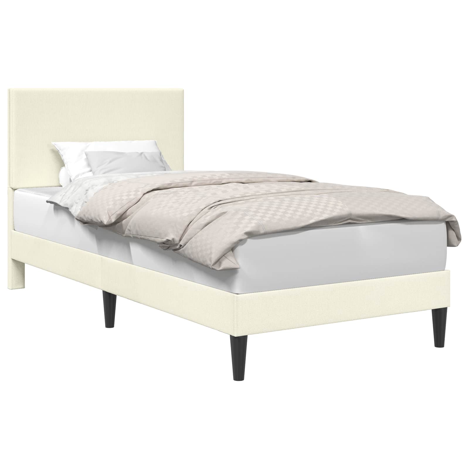 Struttura del letto Crema 100 x 200 cm Tessuto in Cords | homemem39