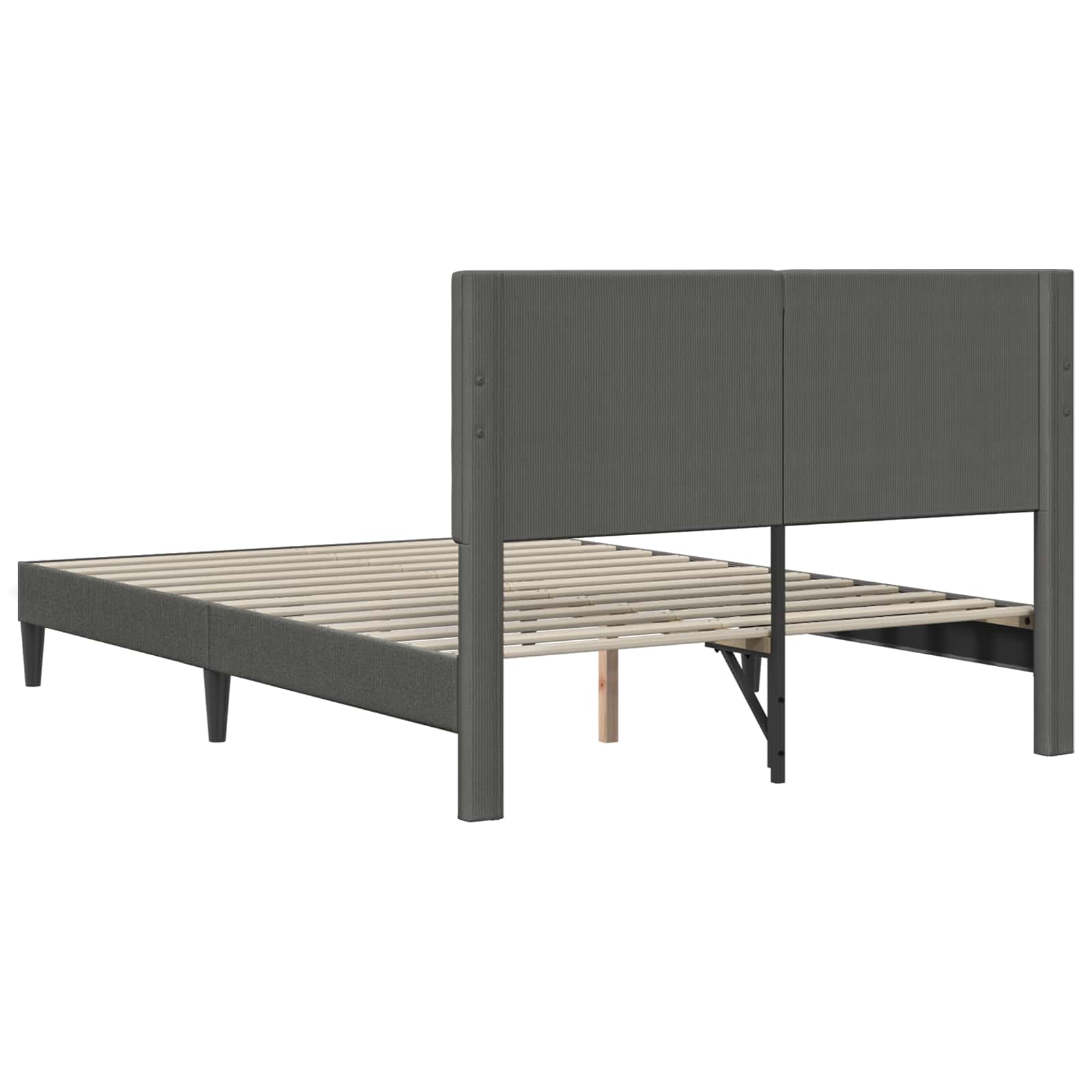 Struttura del letto Grigio Scuro 120 x 200 cm Tessuto in Cords | homemem39