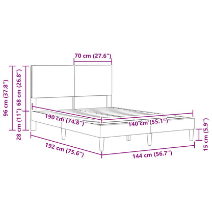 Struttura del letto Grigio Verde Chiaro 140 x 190 cm | homemem39