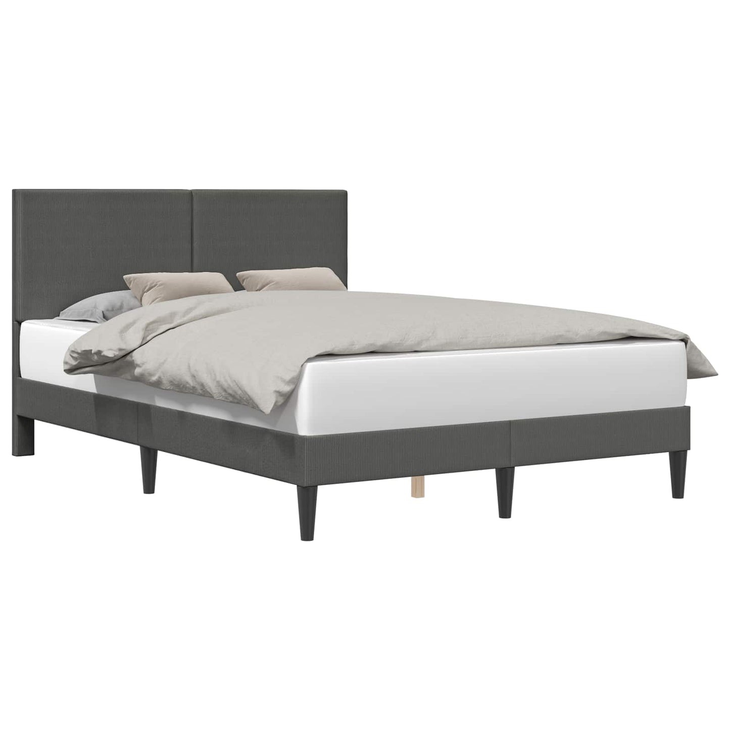 Struttura del letto Grigio Scuro 140 x 200 cm Tessuto in Cords | homemem39