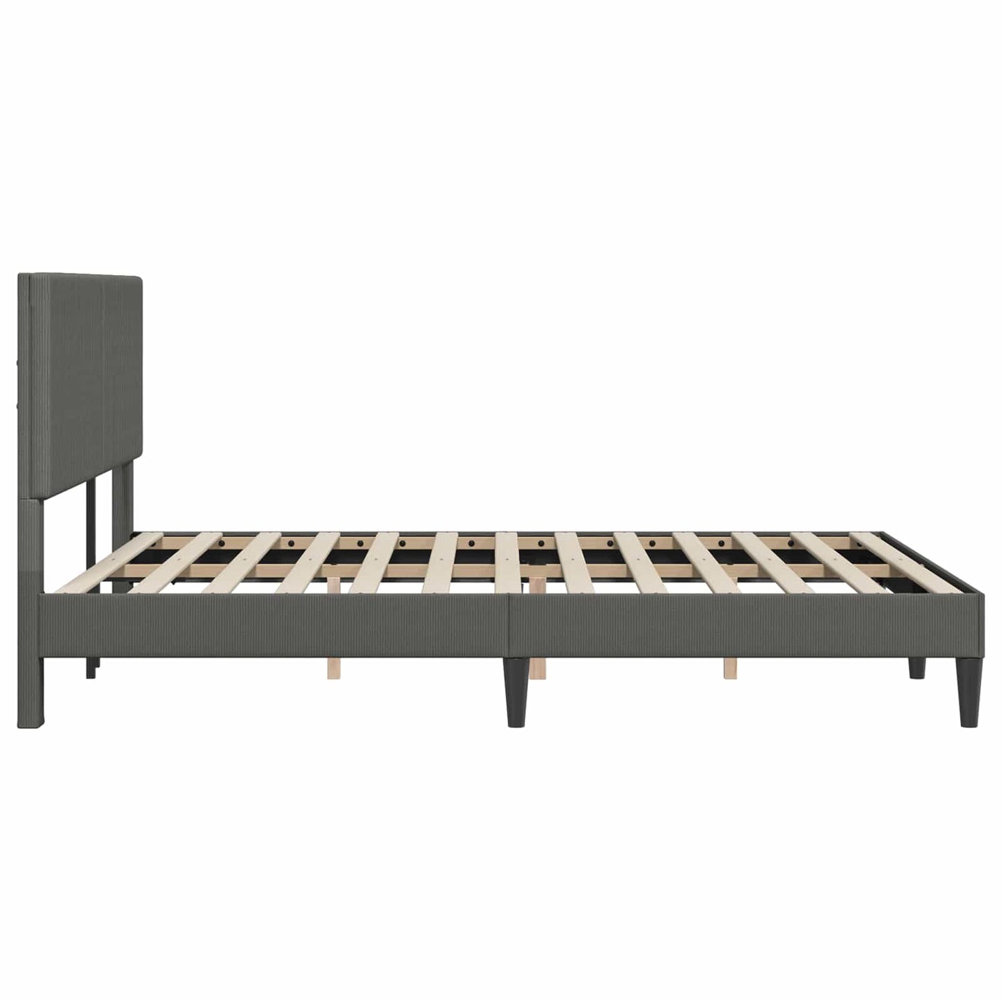 Struttura del letto Grigio Scuro 140 x 200 cm Tessuto in Cords | homemem39