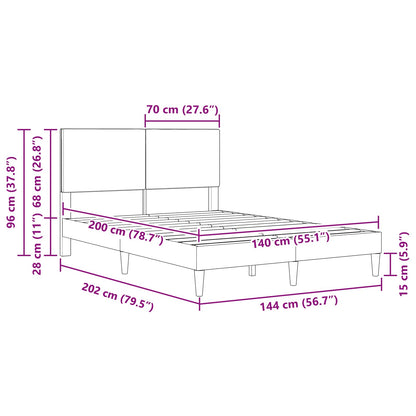 Struttura del letto Grigio Scuro 140 x 200 cm Tessuto in Cords | homemem39