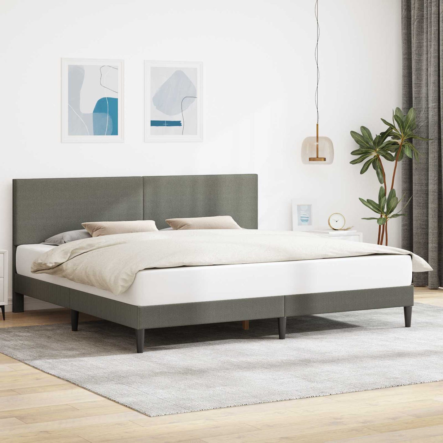 Struttura del letto Grigio Chiaro 180 x 200 cm Tessuto in Cords