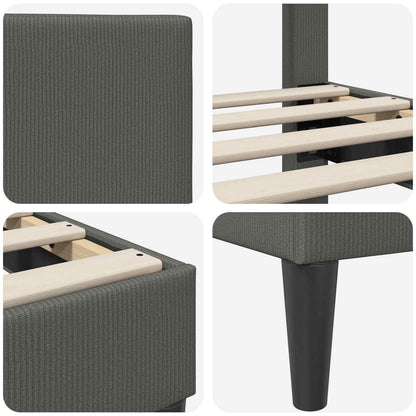 Struttura del letto Grigio Scuro 180 x 200 cm Tessuto in Cords