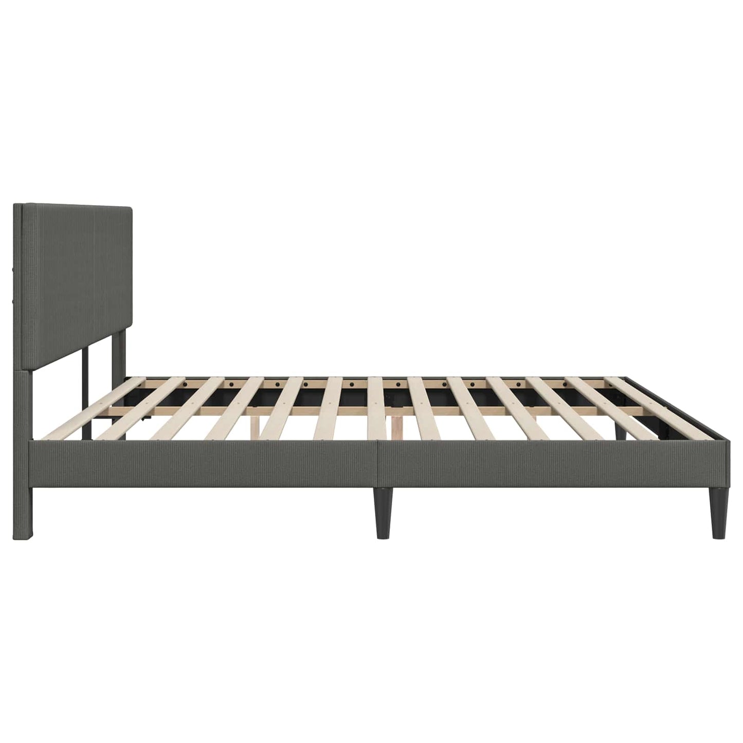 Struttura del letto Grigio Scuro 180 x 200 cm Tessuto in Cords