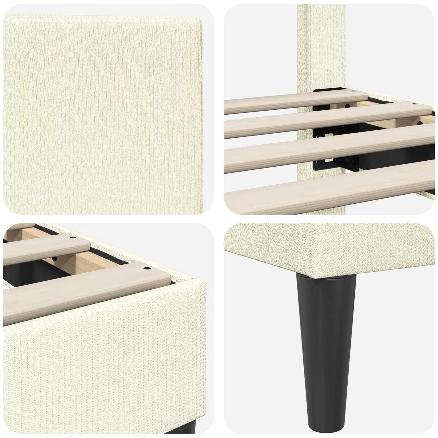 Struttura del letto Crema 180 x 200 cm Tessuto in Cords