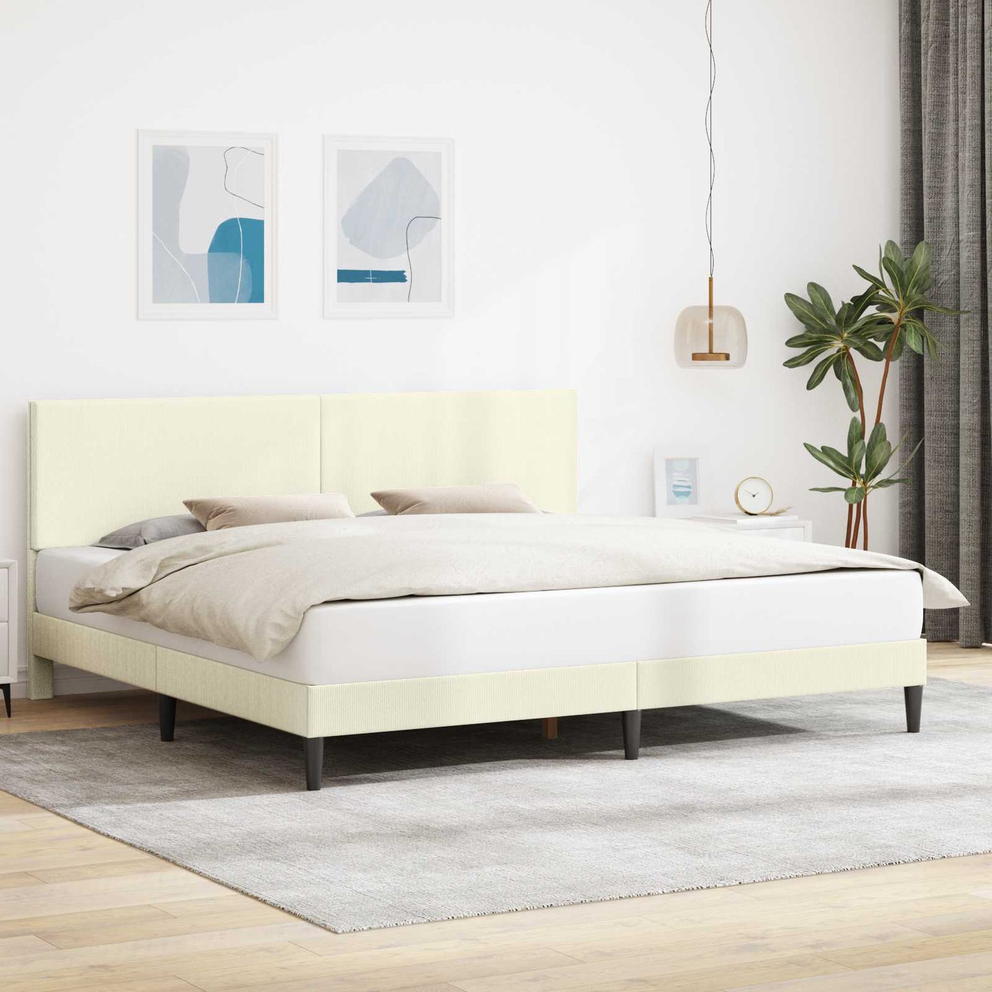 Struttura del letto Crema 180 x 200 cm Tessuto in Cords