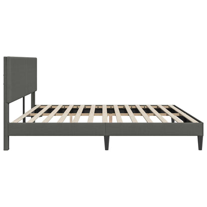 Struttura del letto Grigio Scuro 200 x 200 cm Tessuto in Cords - homemem39