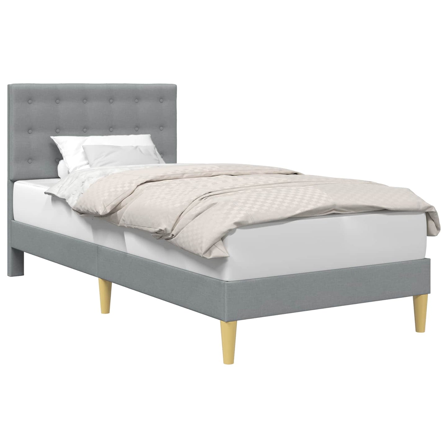 Struttura del letto Grigio Chiaro 80 x 200 cm Tessuto | homemem39