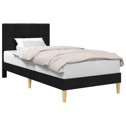 Struttura del letto con testiera Nero 80 x 200 cm Tessuto | homemem39