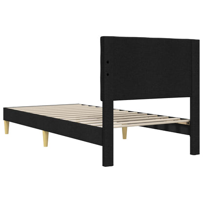 Struttura del letto con testiera Nero 80 x 200 cm Tessuto | homemem39