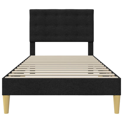 Struttura del letto con testiera Nero 90 x 190 cm Tessuto | homemem39