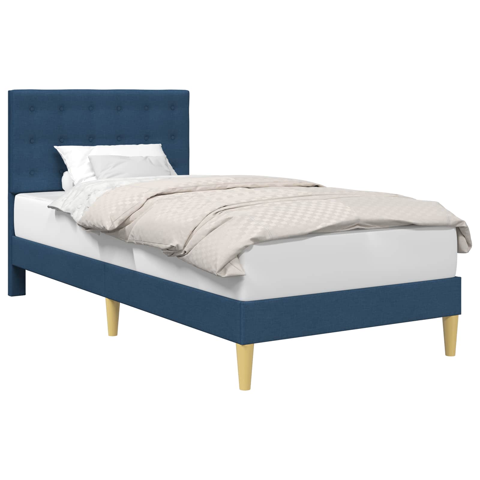 Struttura del letto con testiera Blu 90 x 190 cm Tessuto | homemem39
