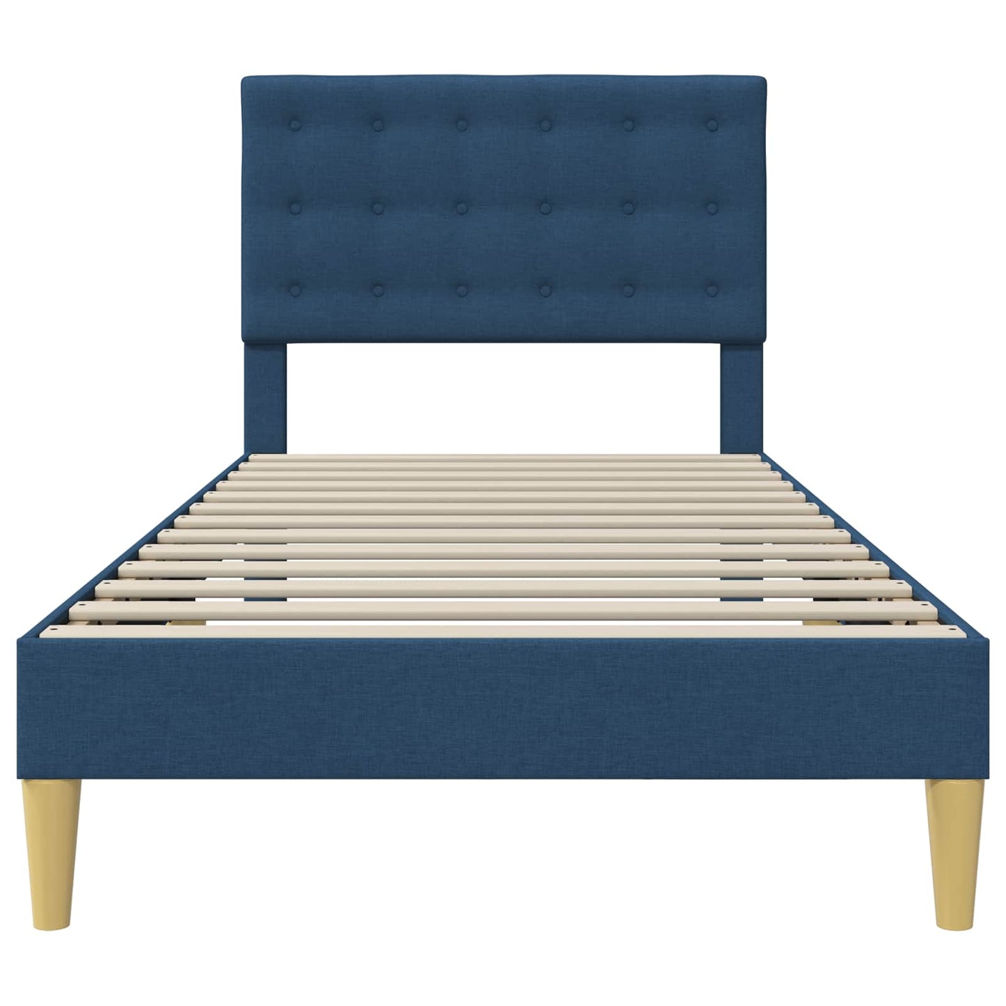 Struttura del letto con testiera Blu 90 x 190 cm Tessuto | homemem39