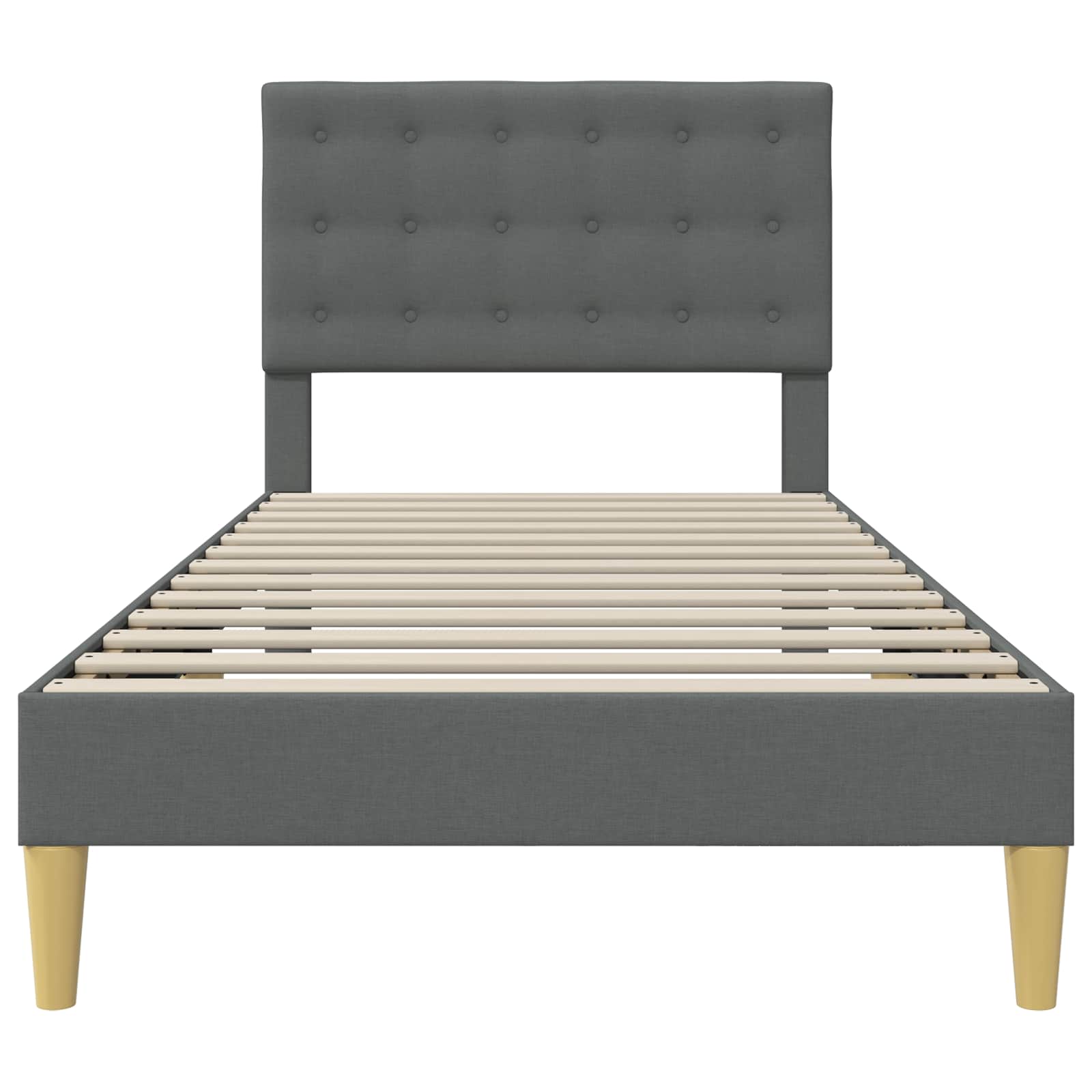 Struttura del letto Grigio Scuro 90 x 200 cm Tessuto | homemem39