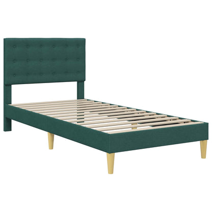 Struttura del letto Verde Scuro 90 x 200 cm Tessuto | homemem39