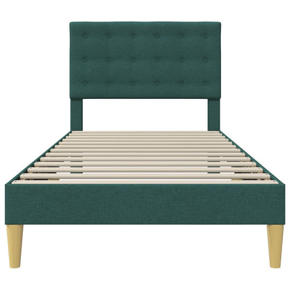 Struttura del letto Verde Scuro 90 x 200 cm Tessuto | homemem39