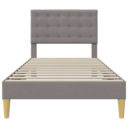 Struttura del letto con testiera Tortora 90 x 200 cm Tessuto | homemem39