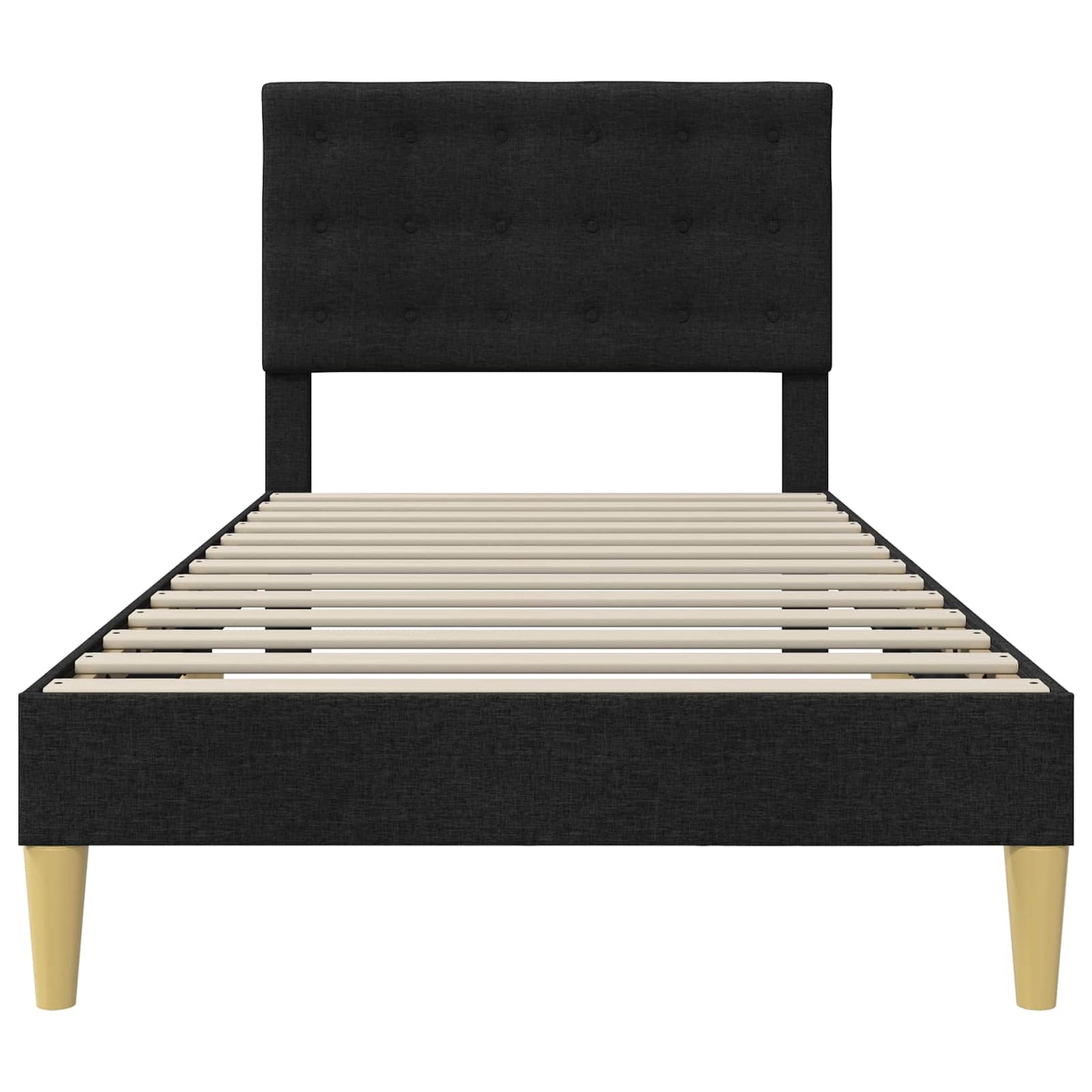 Struttura del letto con testiera Nero 100 x 200 cm Tessuto | homemem39