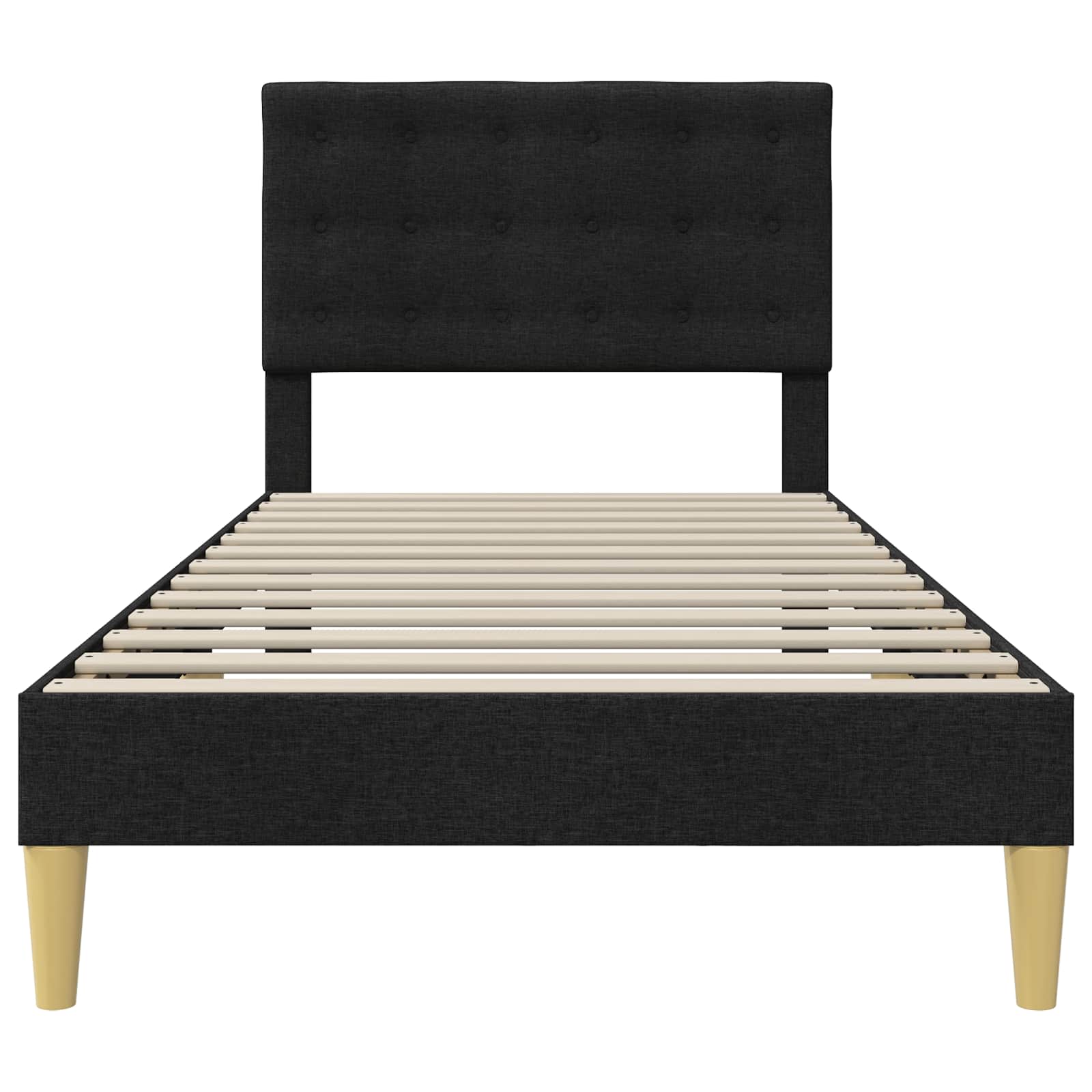 Struttura del letto con testiera Nero 100 x 200 cm Tessuto | homemem39