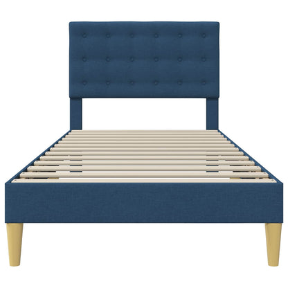 Struttura del letto con testiera Blu 100 x 200 cm Tessuto | homemem39