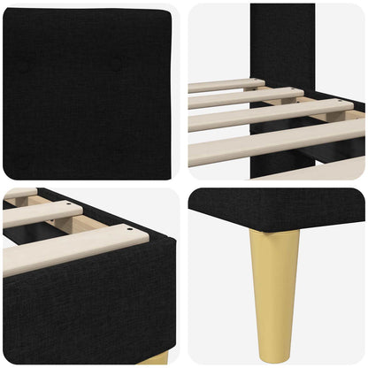 Struttura del letto con testiera Nero 120 x 190 cm Tessuto | homemem39