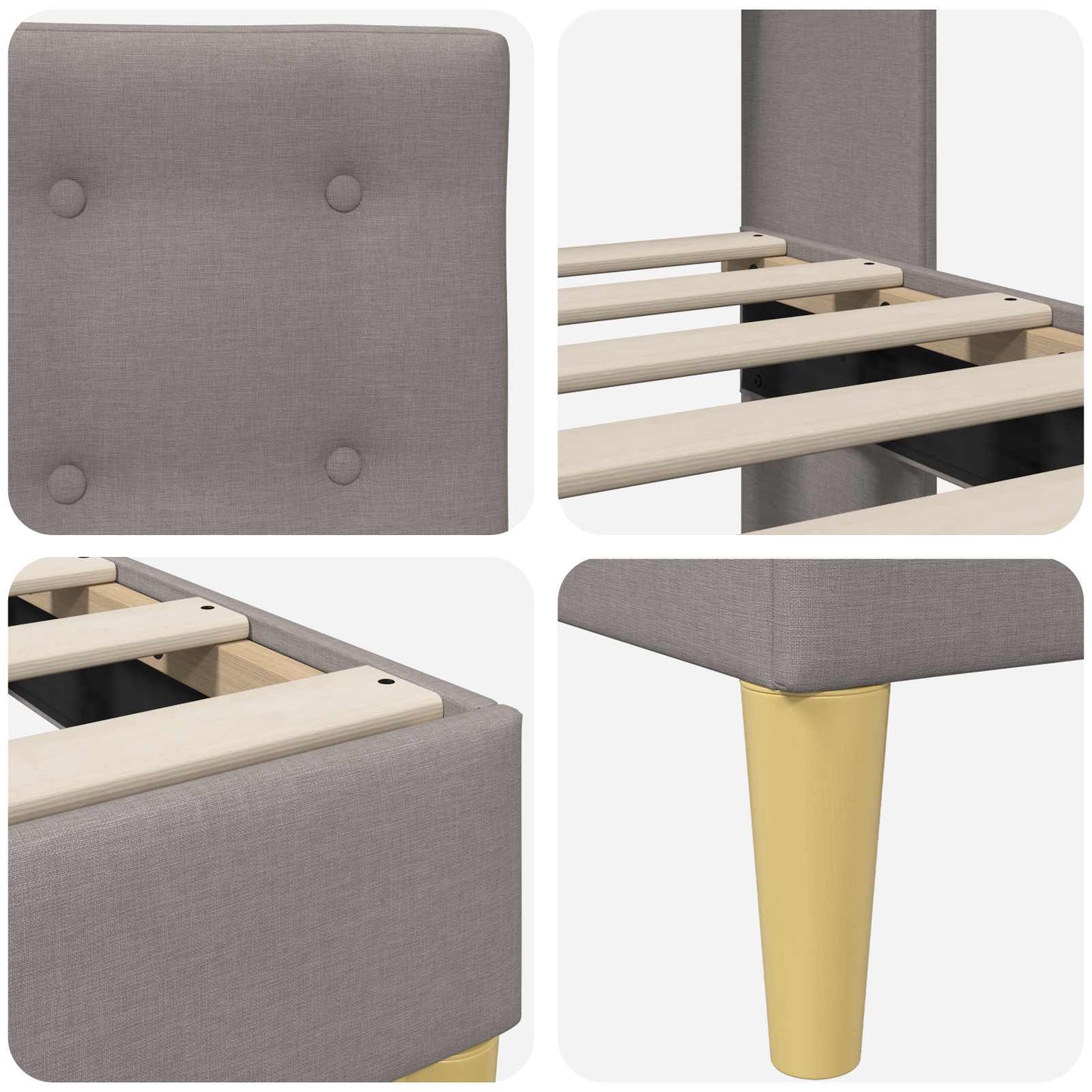 Struttura del letto con testiera Tortora 120 x 200 cm Tessuto | homemem39