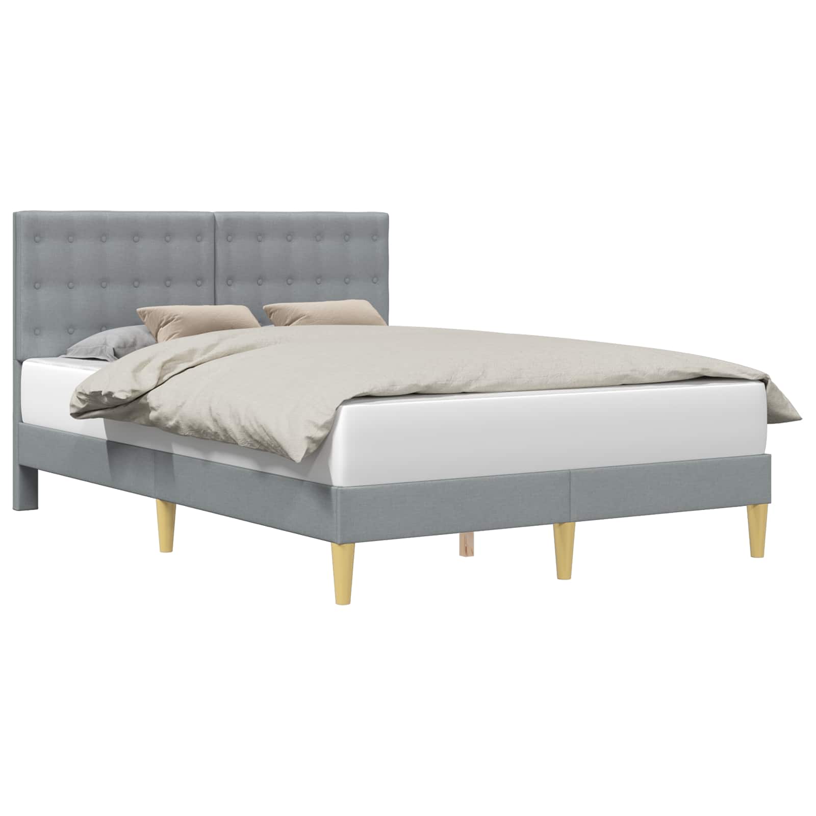 Struttura del letto Grigio Chiaro 140 x 190 cm Tessuto | homemem39