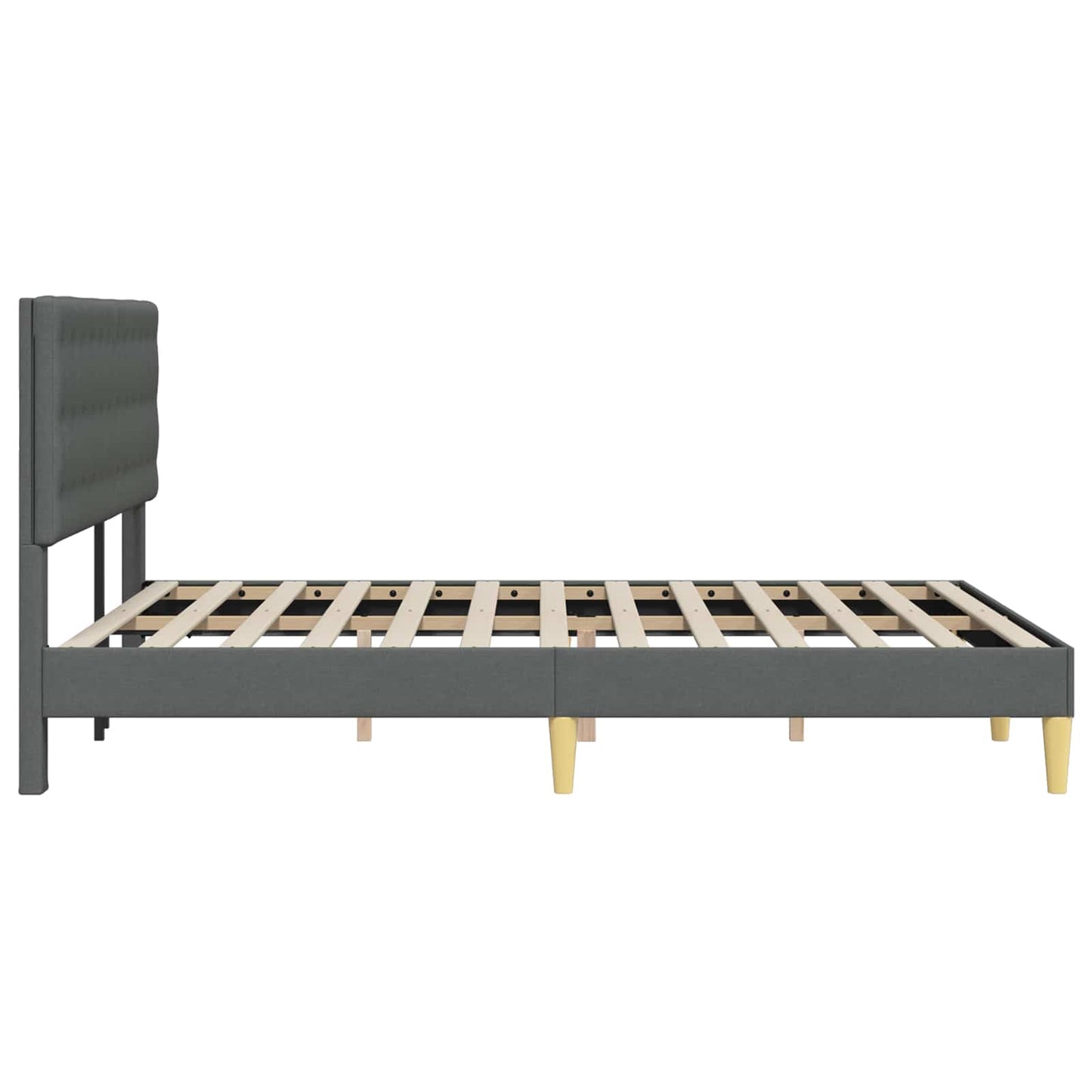 Struttura del letto Grigio Scuro 140 x 190 cm Tessuto | homemem39