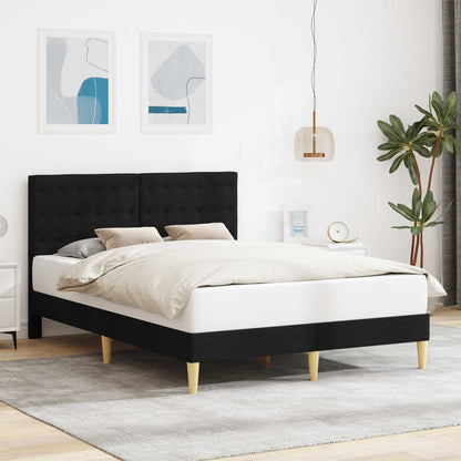 Struttura del letto con testiera Nero 140 x 190 cm Tessuto | homemem39