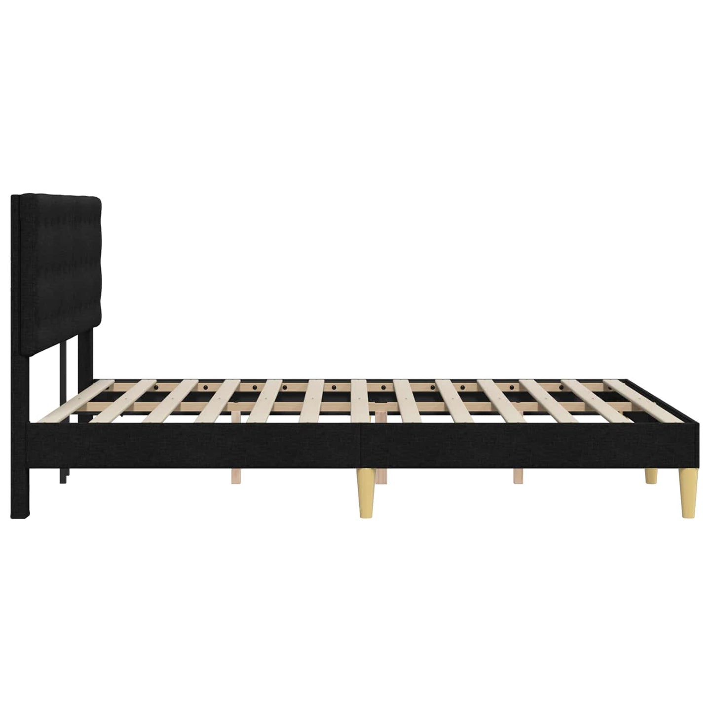 Struttura del letto con testiera Nero 140 x 190 cm Tessuto | homemem39