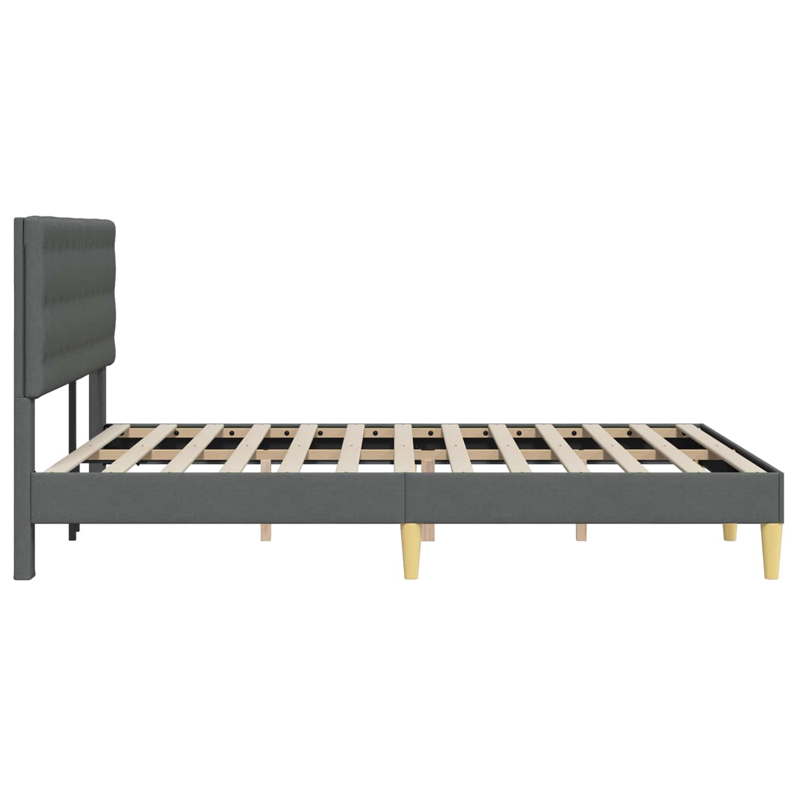Struttura del letto Grigio Scuro 140 x 200 cm Tessuto | homemem39