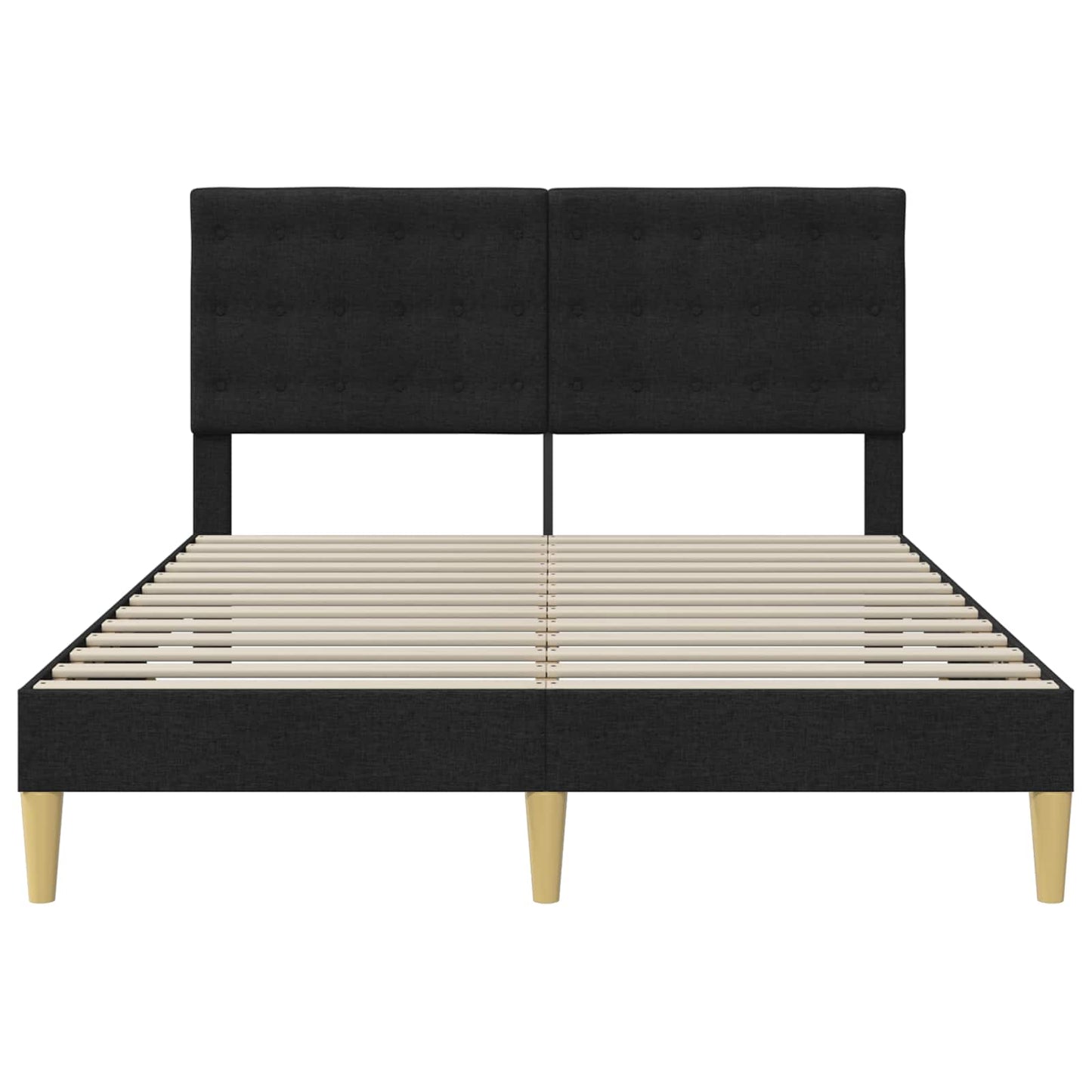 Struttura del letto con testiera Nero 140 x 200 cm Tessuto | homemem39