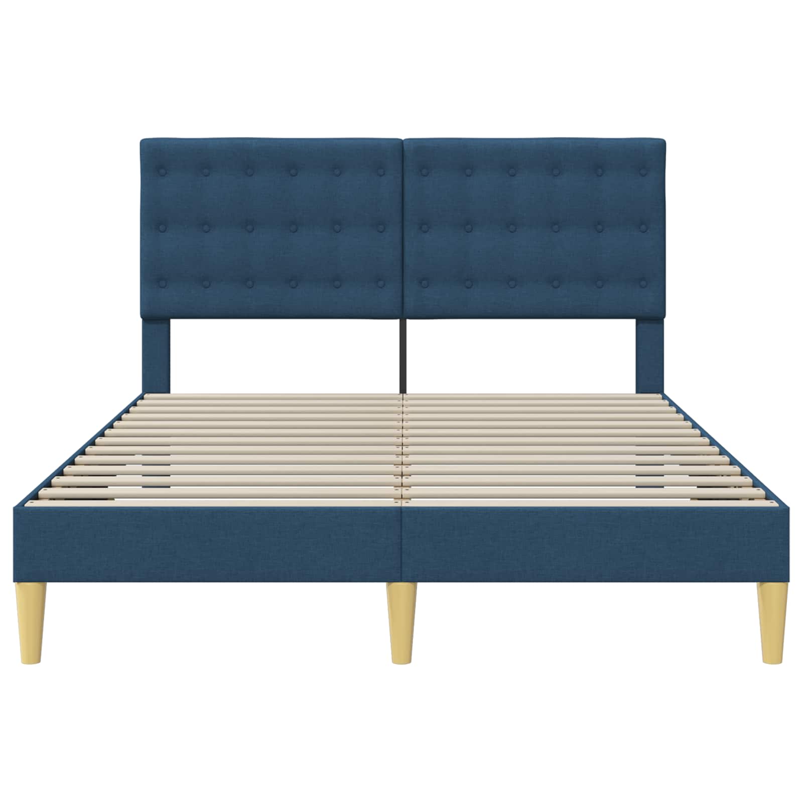Struttura del letto con testiera Blu 140 x 200 cm Tessuto | homemem39
