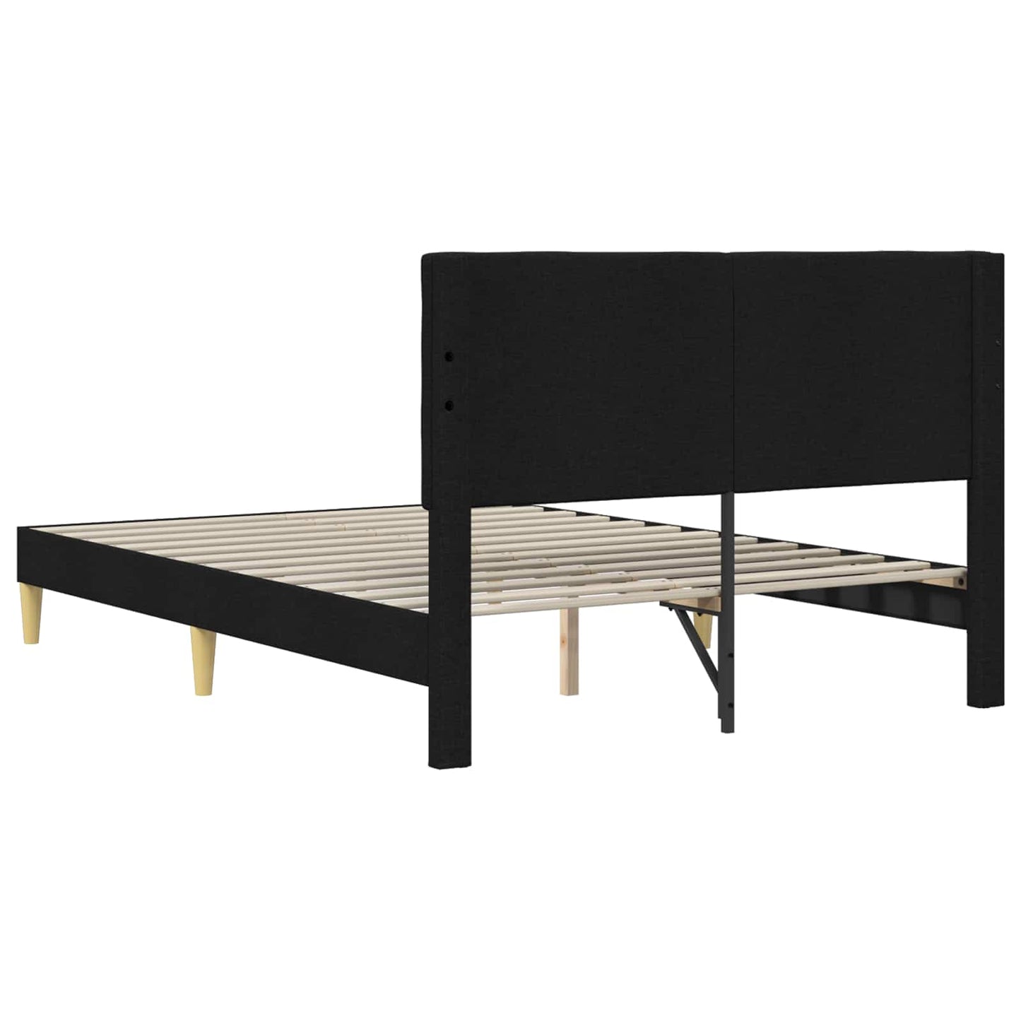 Struttura del letto con testiera Nero 160 x 200 cm Tessuto | homemem39