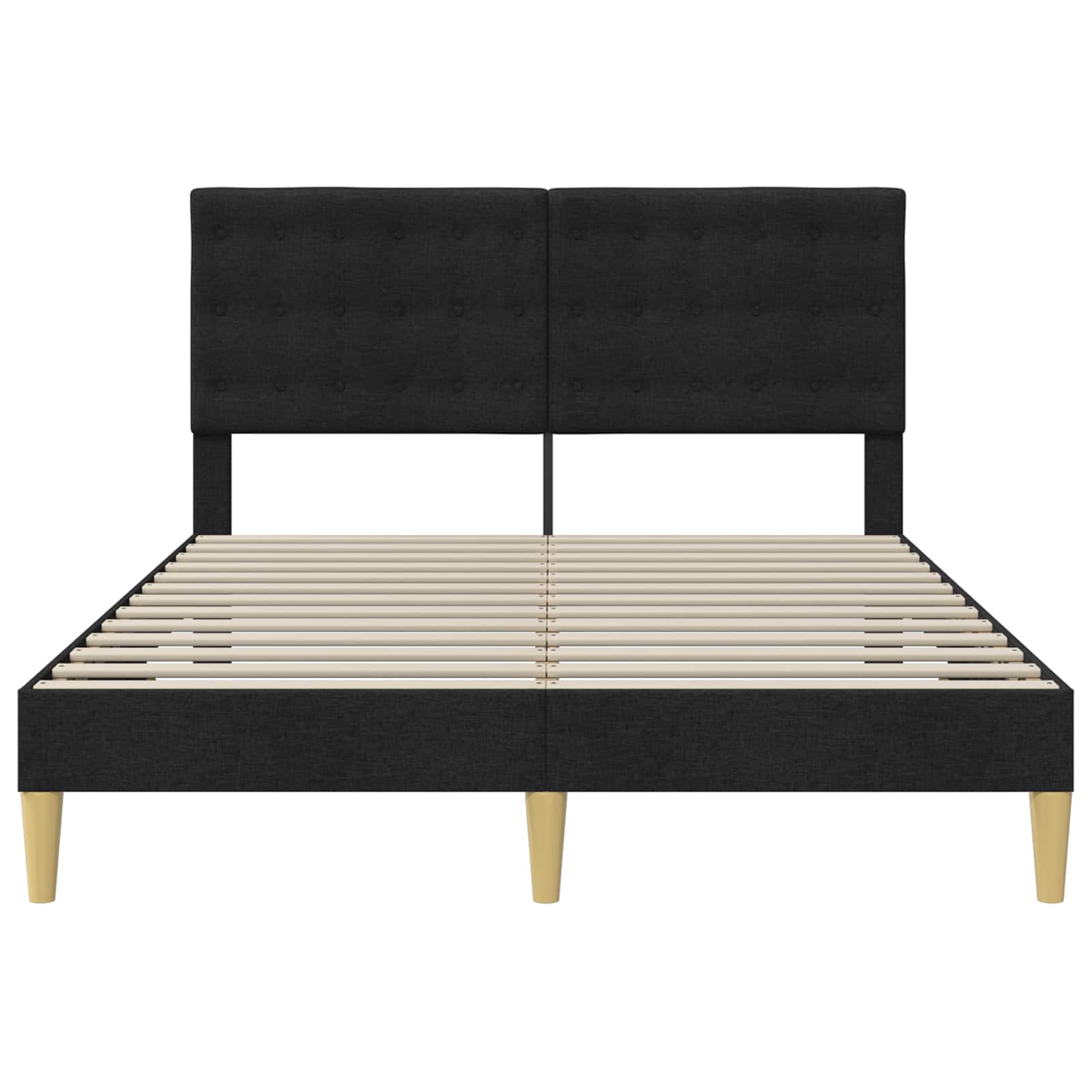 Struttura del letto con testiera Nero 160 x 200 cm Tessuto | homemem39