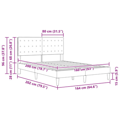 Struttura del letto con testiera Blu 160 x 200 cm Tessuto | homemem39