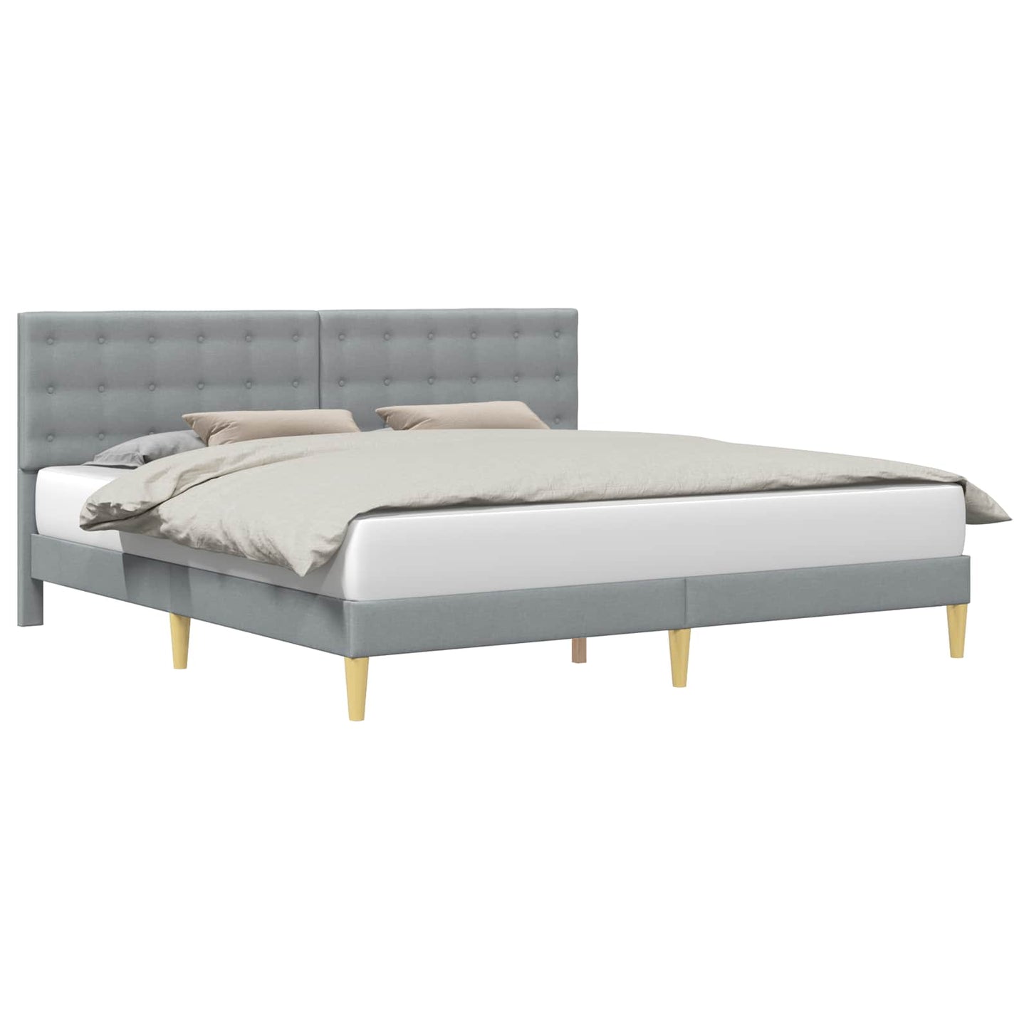 Struttura del letto Grigio Chiaro 200 x 200 cm Tessuto | homemem39