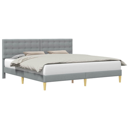 Struttura del letto Grigio Chiaro 200 x 200 cm Tessuto | homemem39