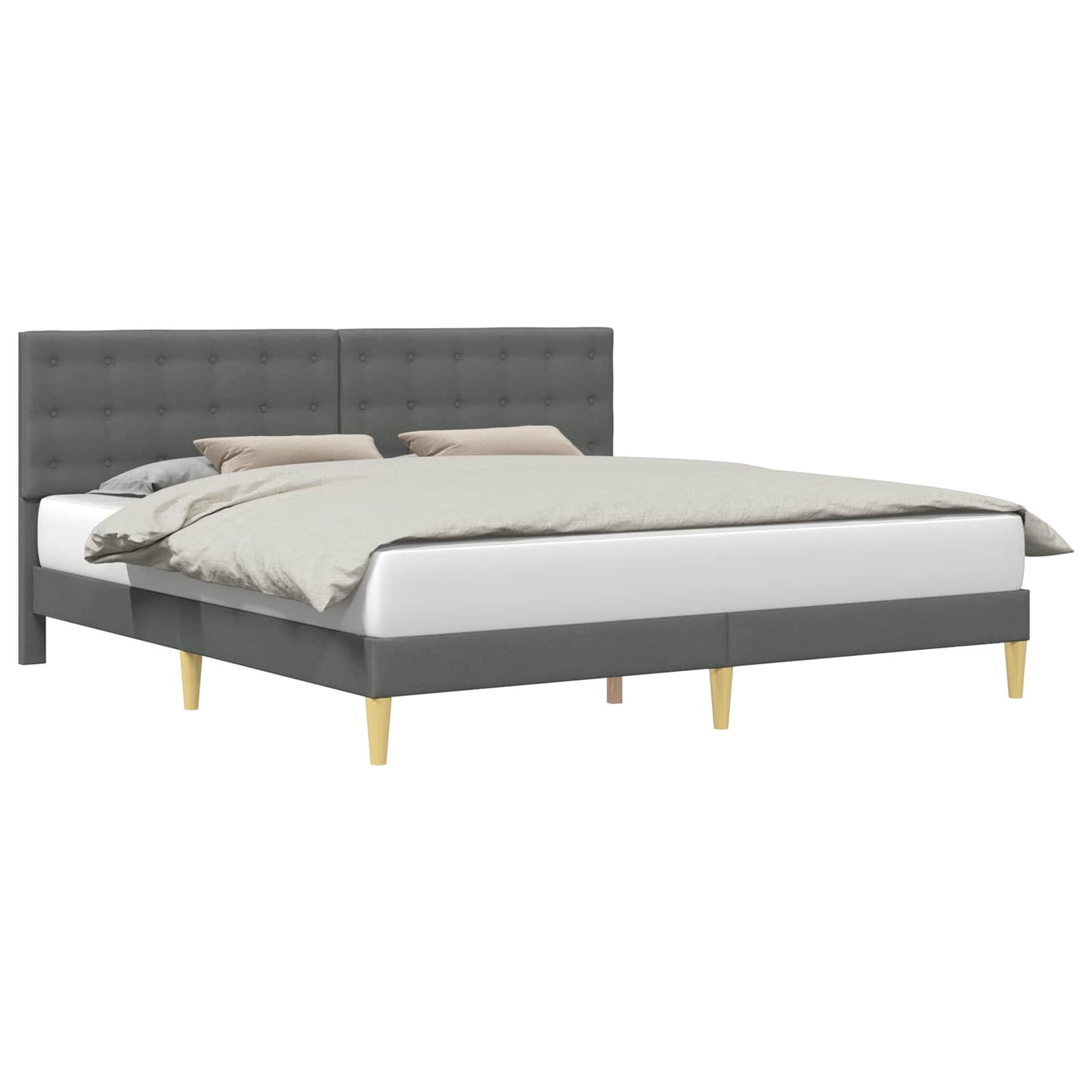 Struttura del letto Grigio Scuro 200 x 200 cm Tessuto | homemem39