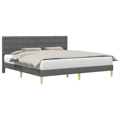 Struttura del letto Grigio Scuro 200 x 200 cm Tessuto | homemem39