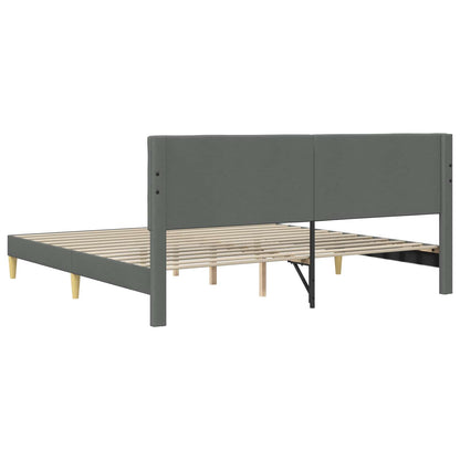 Struttura del letto Grigio Scuro 200 x 200 cm Tessuto | homemem39