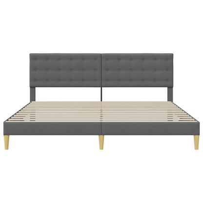 Struttura del letto Grigio Scuro 200 x 200 cm Tessuto | homemem39