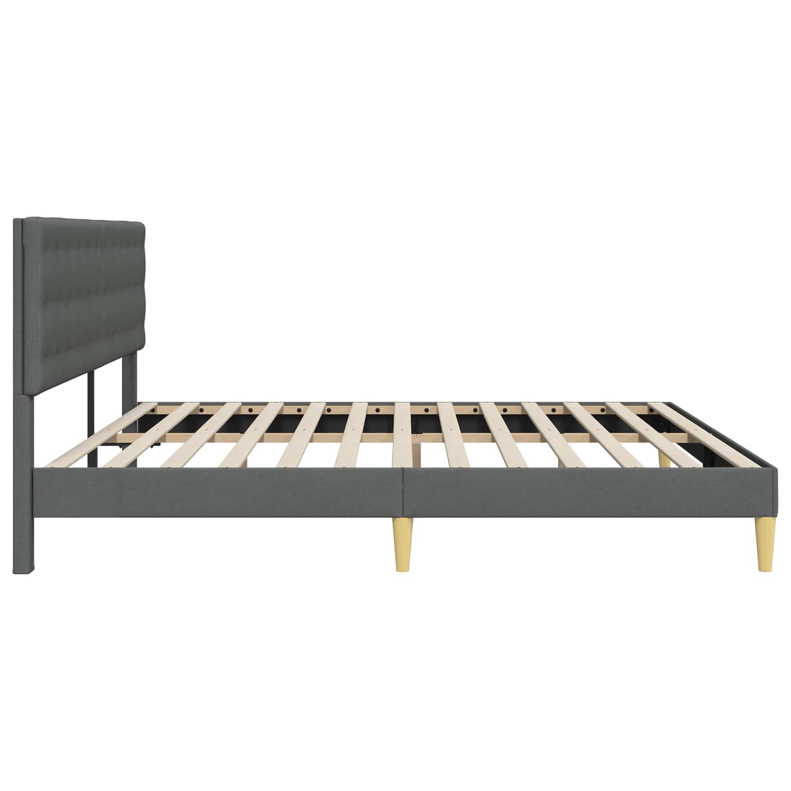 Struttura del letto Grigio Scuro 200 x 200 cm Tessuto | homemem39