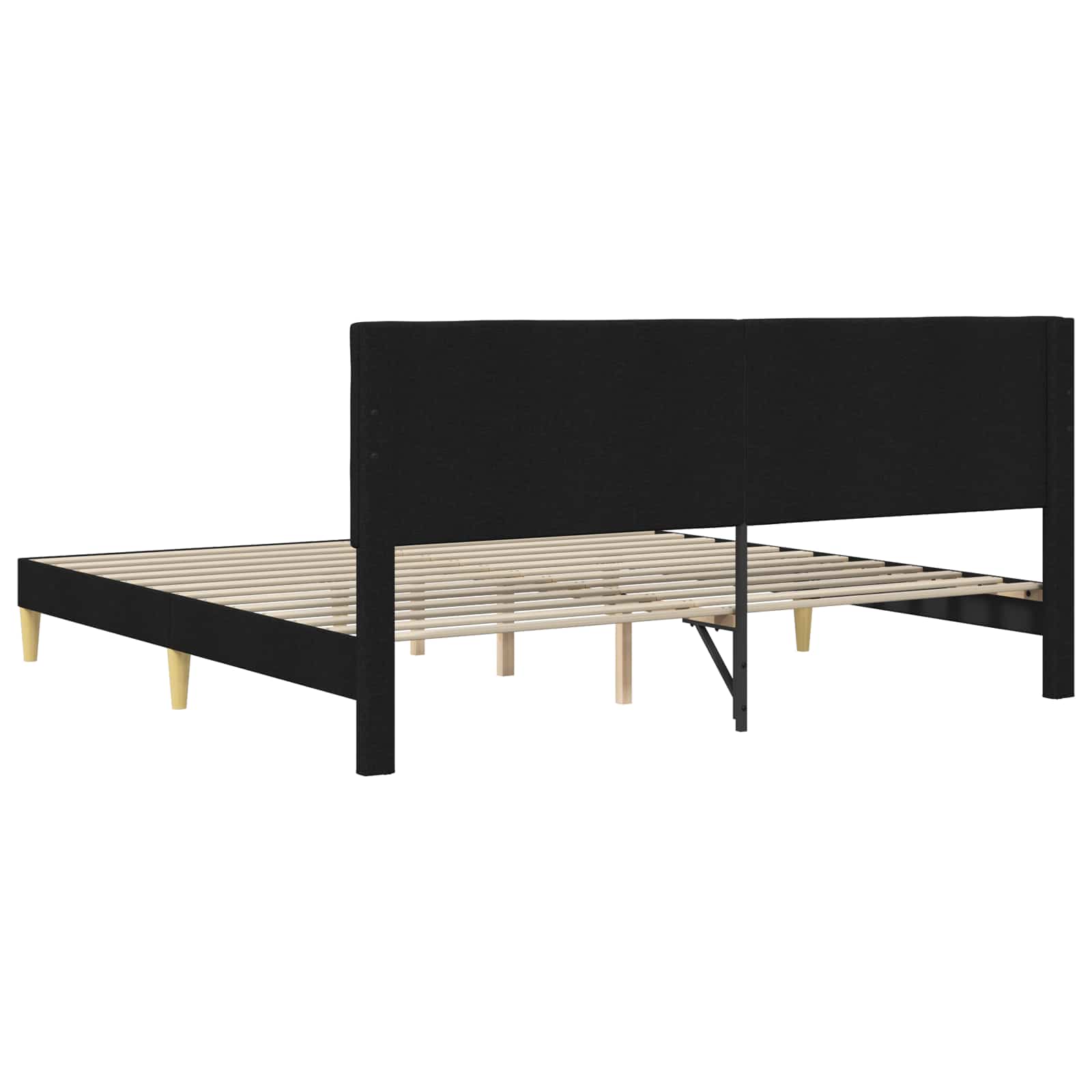 Struttura del letto con testiera Nero 200 x 200 cm Tessuto | homemem39
